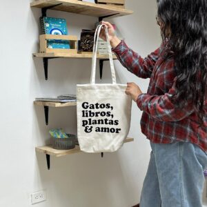 Tote bag Gatos, Libros, Plantas y Amor